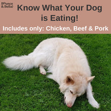 Load image into Gallery viewer, Natural Dog Chews - Chicken, Beef and Pork - Meat Feast Strips (Box of 12 x 100g)